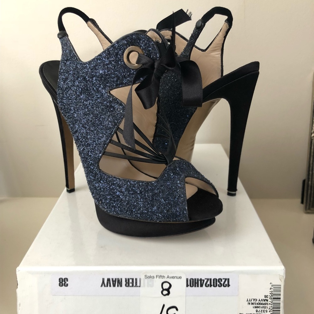 Nicholas Kirkwood Navy Glitter